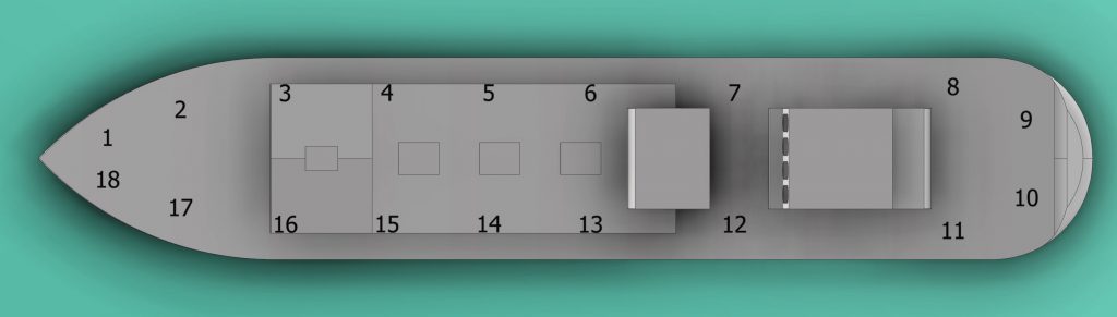 Plattegrond bootindeling boot indeling tijdens coronamaatregelen